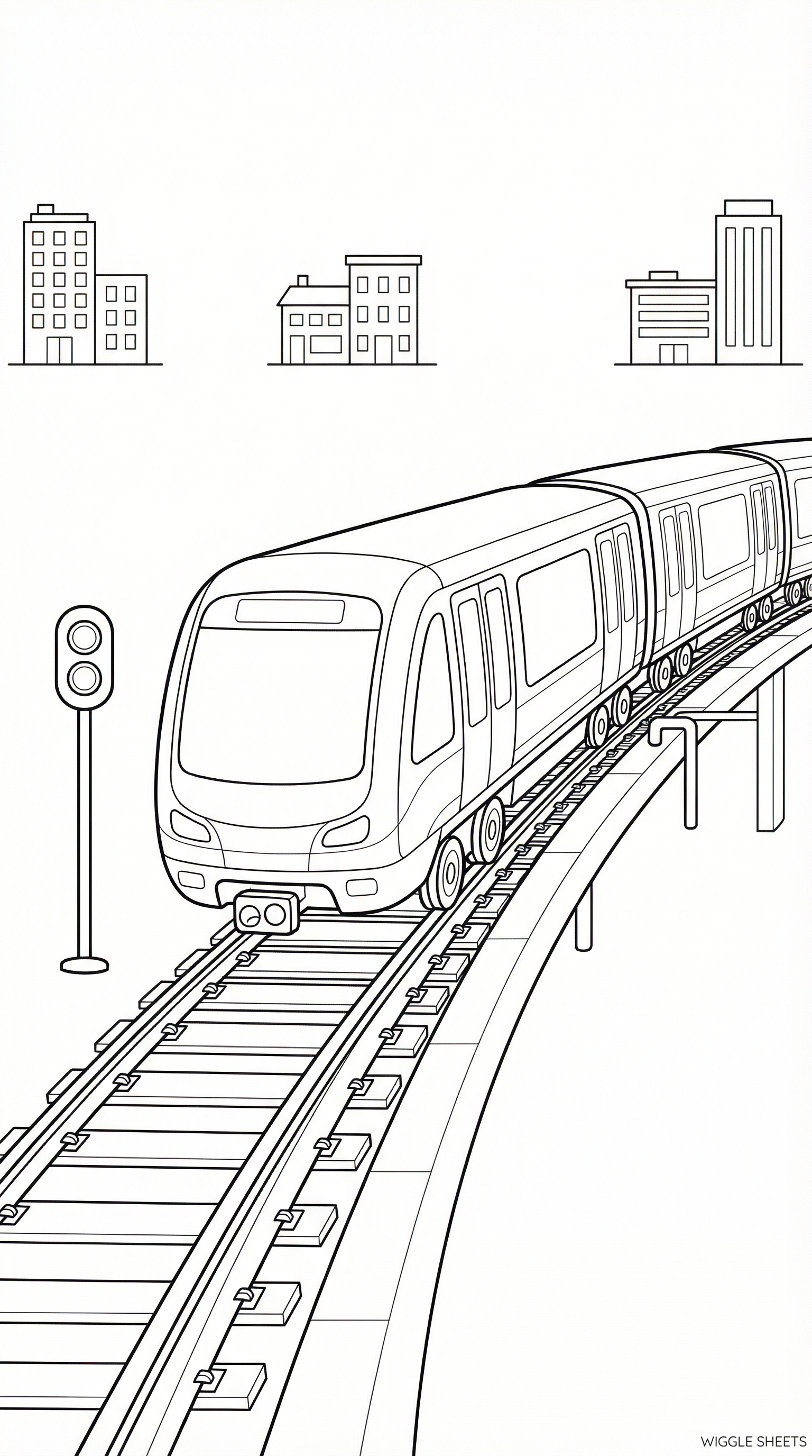 Cute Metro Train Coloring Page